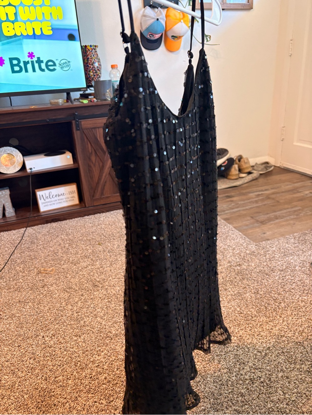 Forever 21 Black Sequin Slip Dress